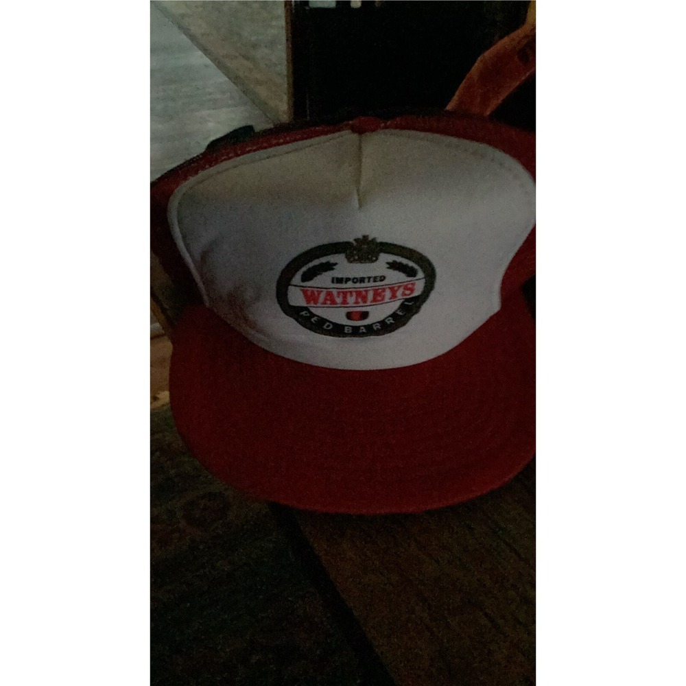 Vintage Imported Watneys Beer Corduroy Trucker Hat - White Cap Adjustable